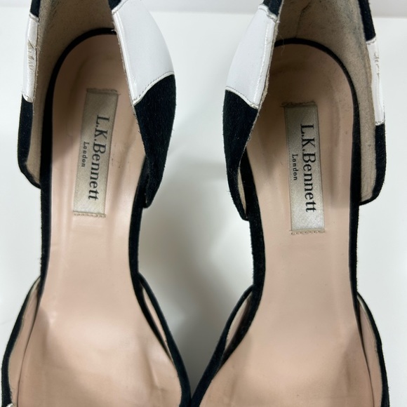 LK Bennet Black and White Leather Heels - Picture 5 of 15